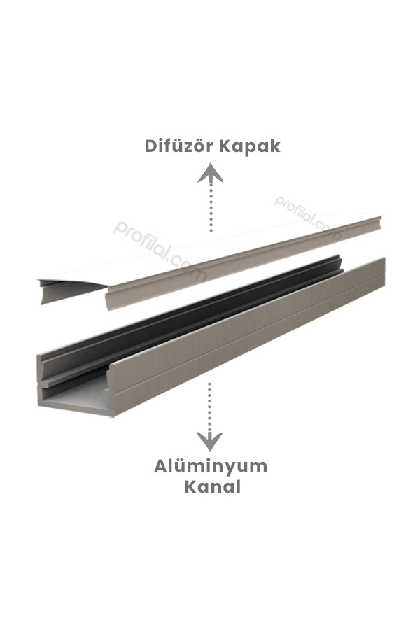 7x13 mm Kanal LED Profili